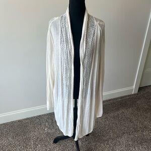 Cato Women’s Lightweight Open Front Knit Cardigan - Ivory Size 26/28W